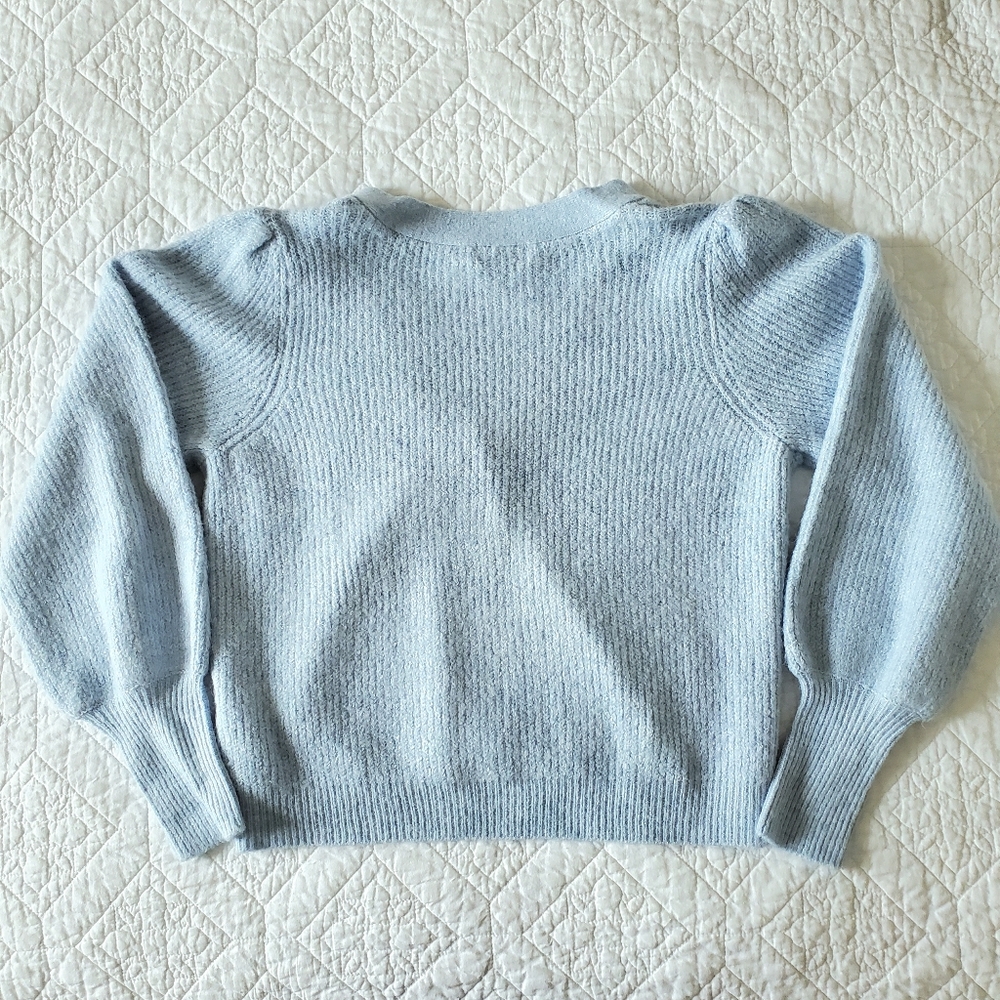 JDY Cropped Knitted Cardigan in Blue - Picture 4 of 13